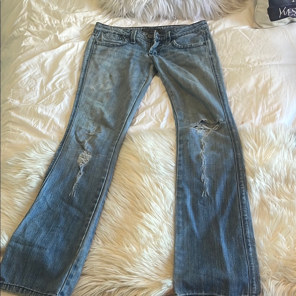 Frankie B. Blue Flare Wide Leg Jeans